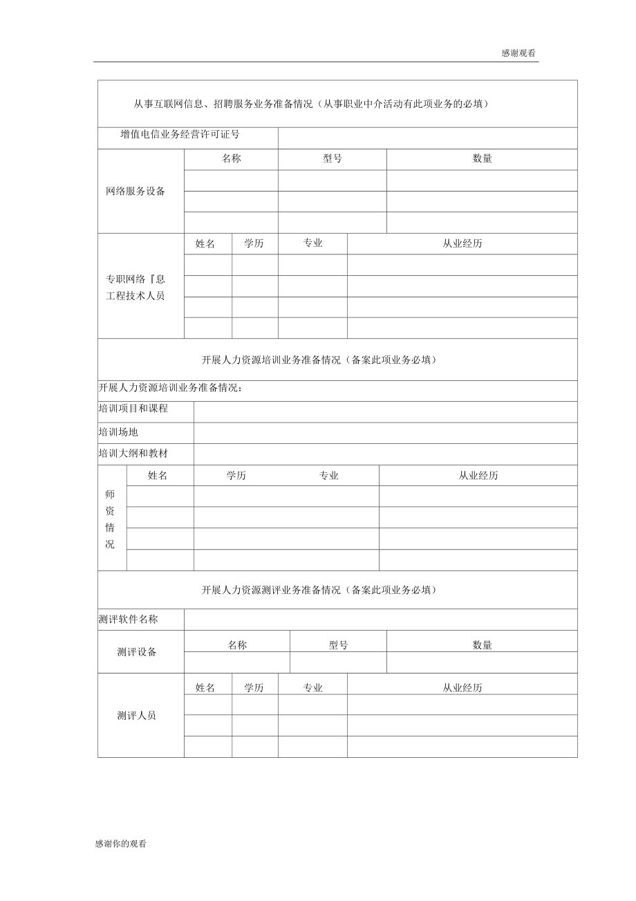 從事職業(yè)中介活動及人力資源服務業(yè)務備案申請表doc
